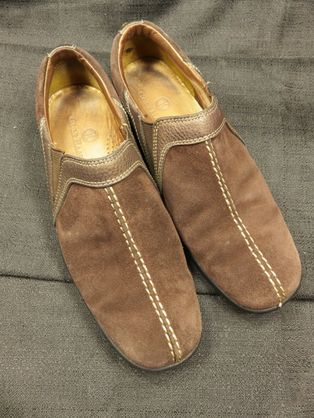 Cole Haan D18032 Waterproof Suede Slip On Shoes Womens 6 B Brown Comfort Stitch